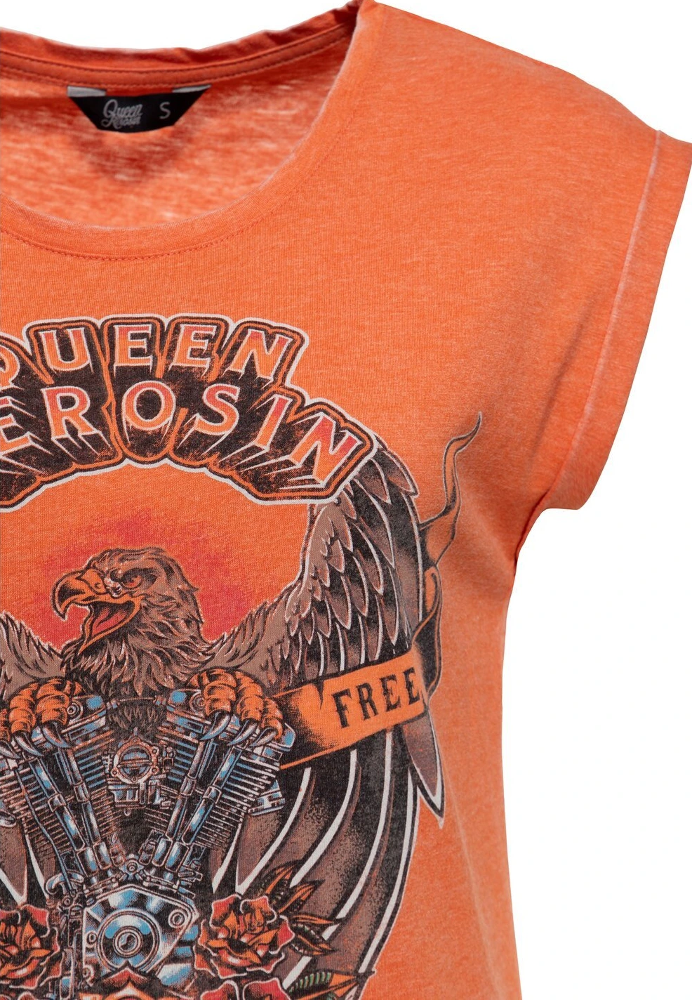 Queen Kerosin Wild & Free t-shirt harvest pumpkin, Orange, S