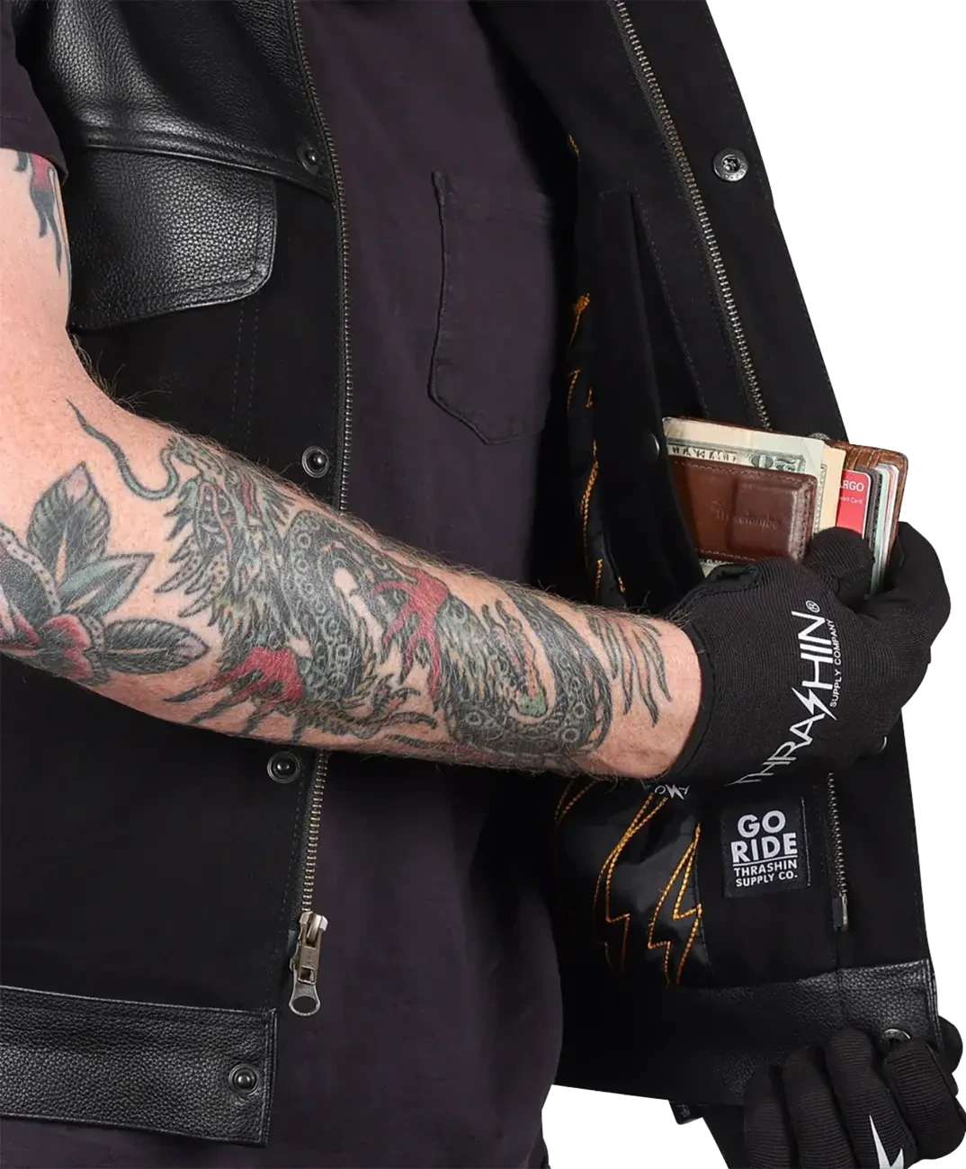 VEST KANAN LEATHER DENIM SMALL