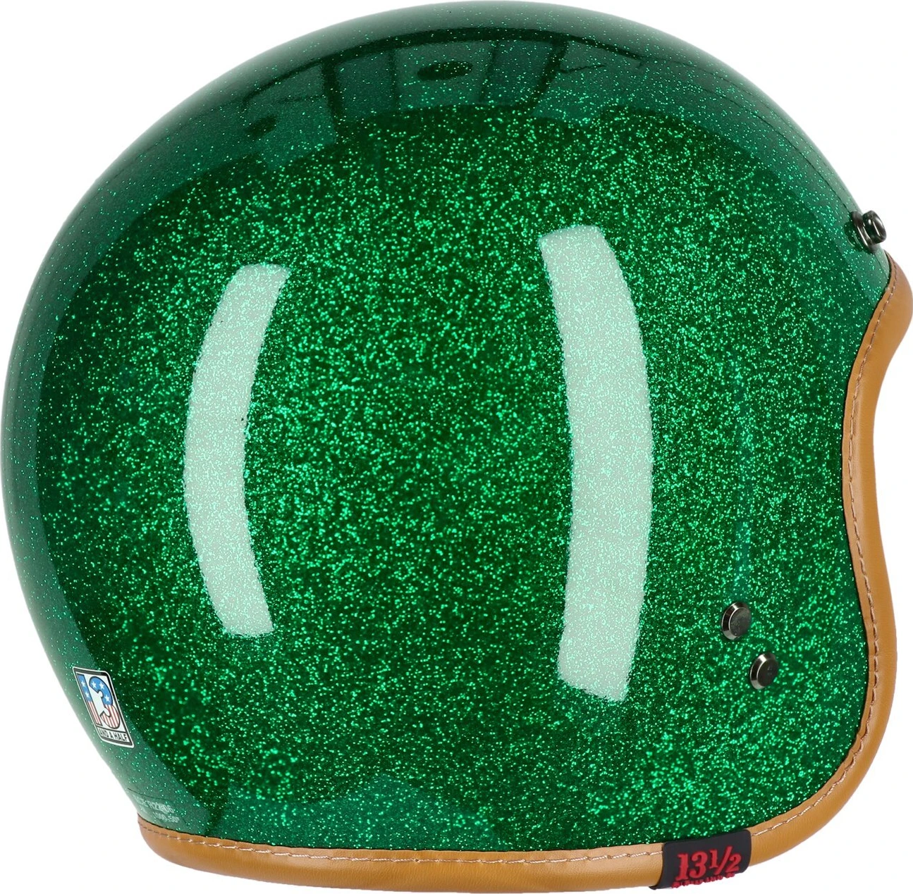 13 1/2 Skull bucket helmet Lucky clover, Green, M, Metal Flake