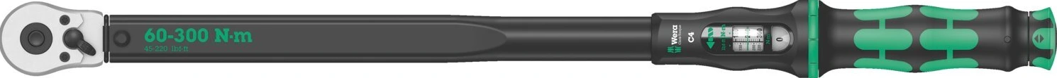 Wera 1/2" drive torque wrench 60-300 Nm with ratchet, Black, 595 mm