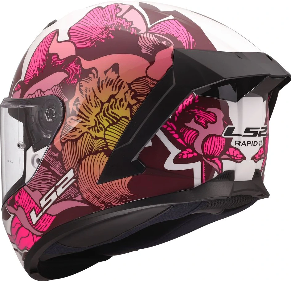 LS2 FF820 RAPID III POPPIES 2 Helmet - White Pink, M