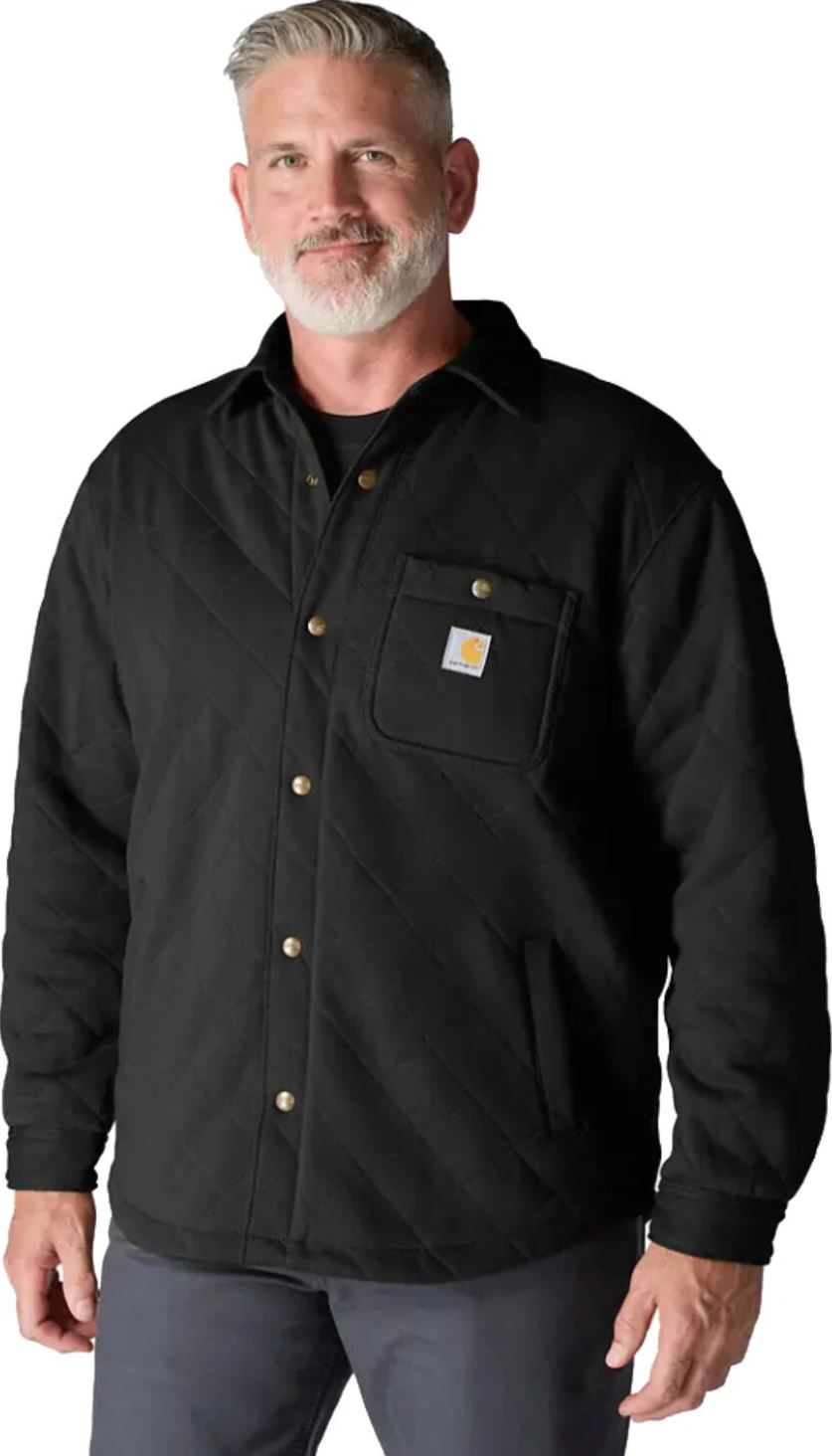 Carhartt Quilted Snap Front shirt, Black, L