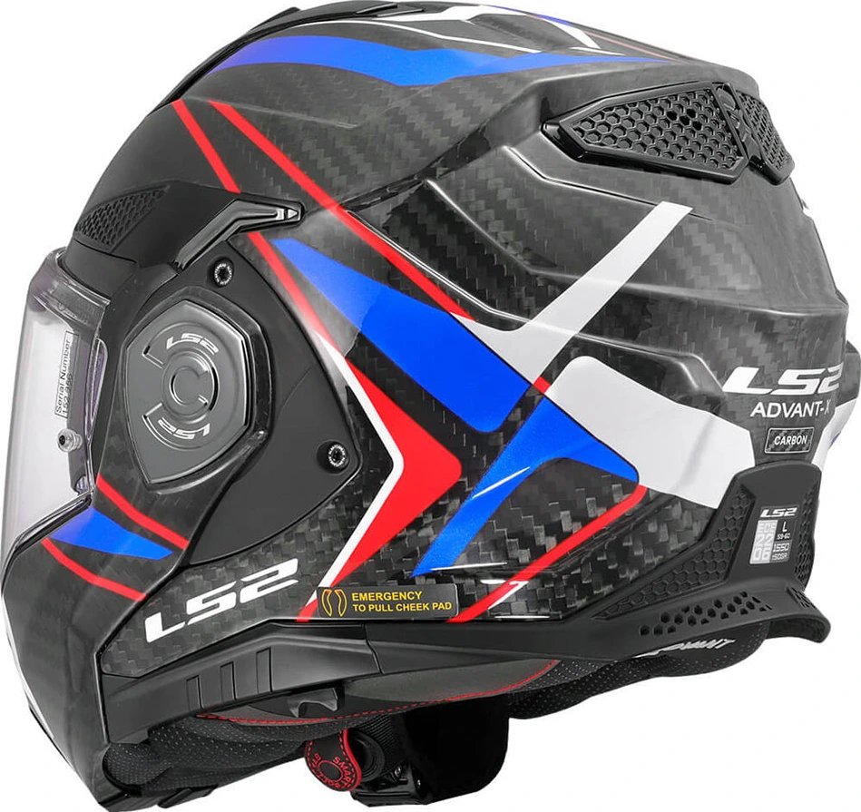 LS2 FF901 ADVANT X CARBON FUTURE II Helmet - XL, White Blue