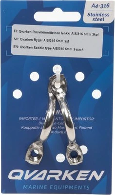 Qvarken Saddle type AISI316 6mm 2-pack