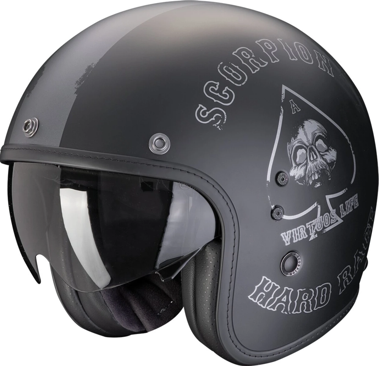 Scorpion Belfast Evo helmet, Black, silver, XS, matt