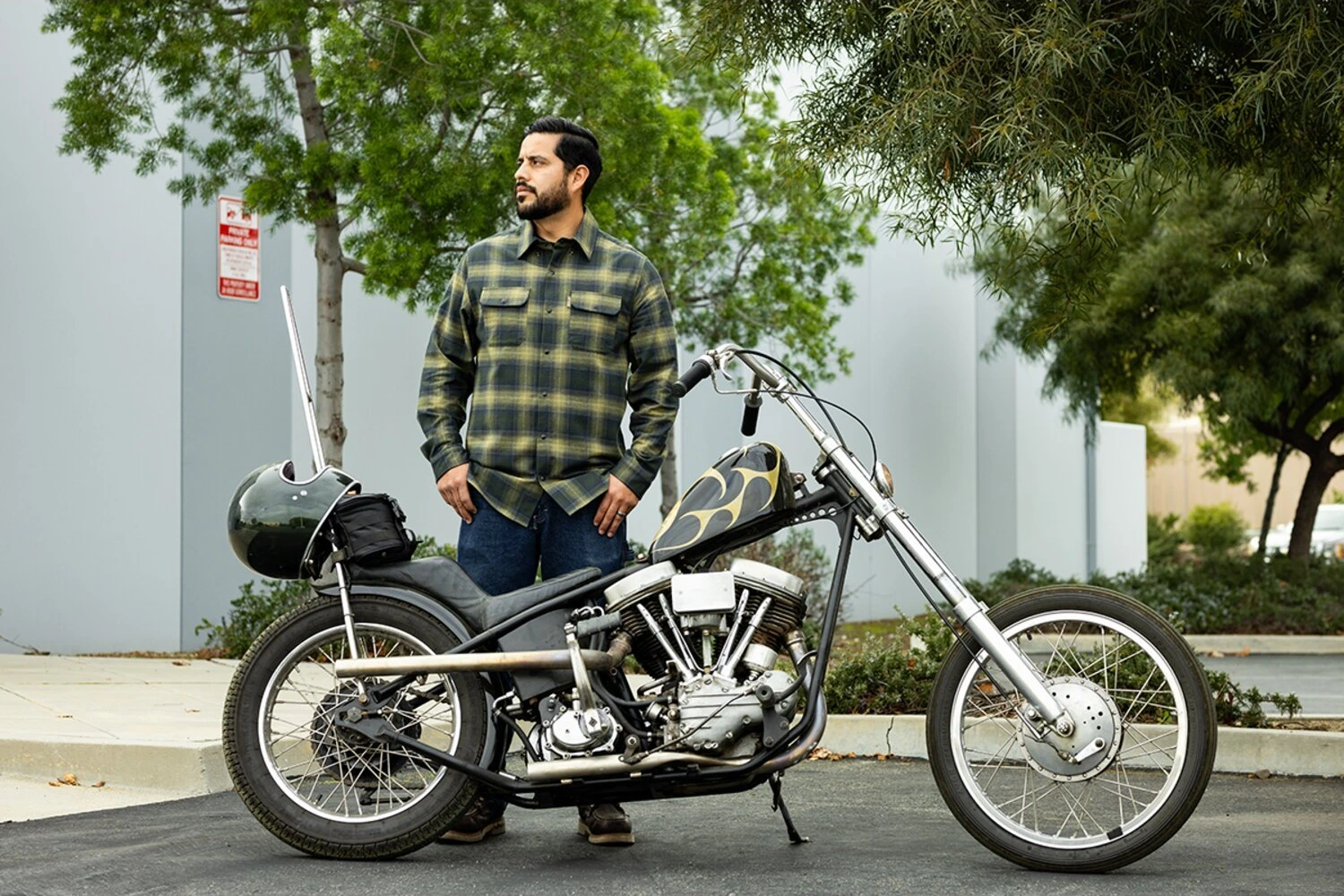 Biltwell Hi Test Flannel shirt, moss Green, S