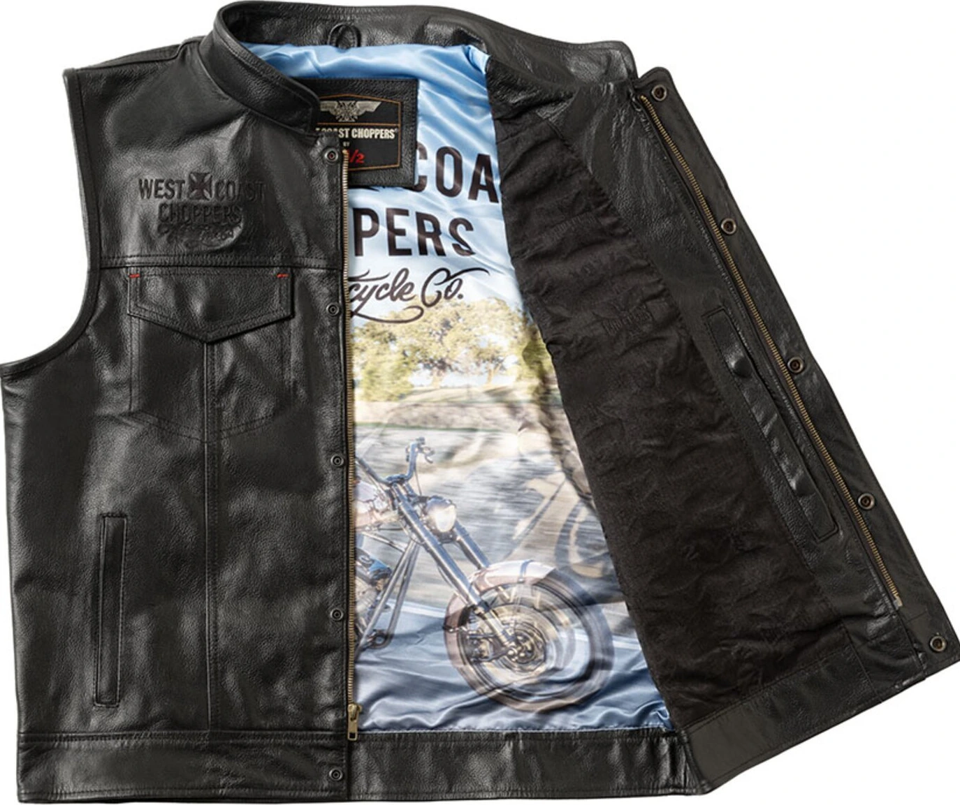 WCC x 13 1/2 Dominator leather riding vest, Black, S