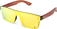 AMOQ Burst Sunglasses PLRZD Wood-Gold mirror