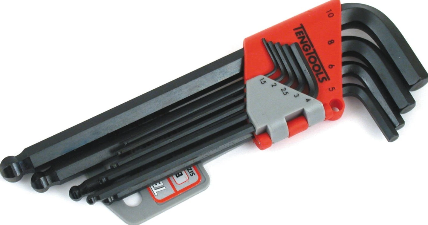 Teng Tools, ball-end allen/hex wrench set, Black