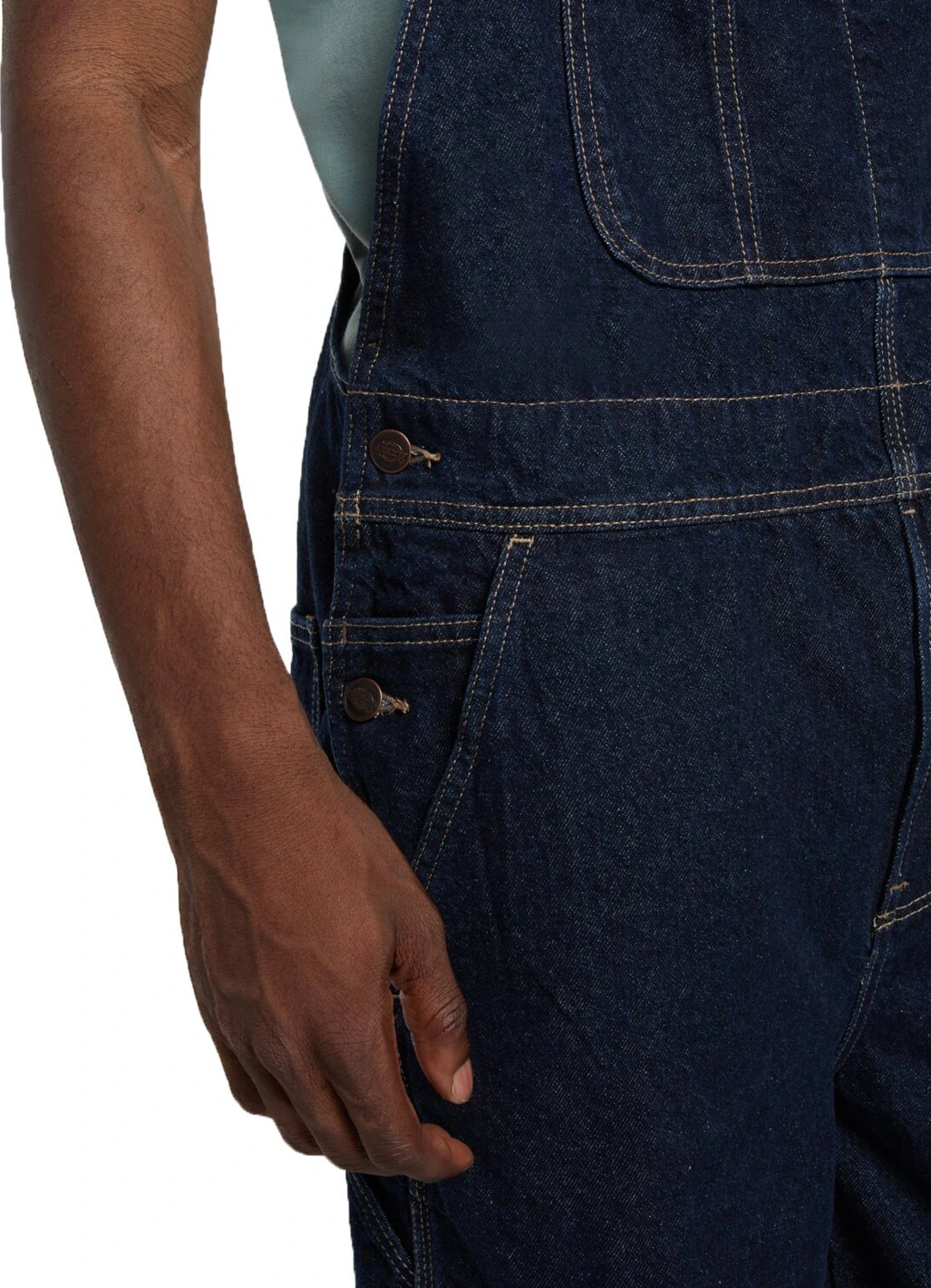 Dickies Loose denim bib, rinsed Blue, 2XL