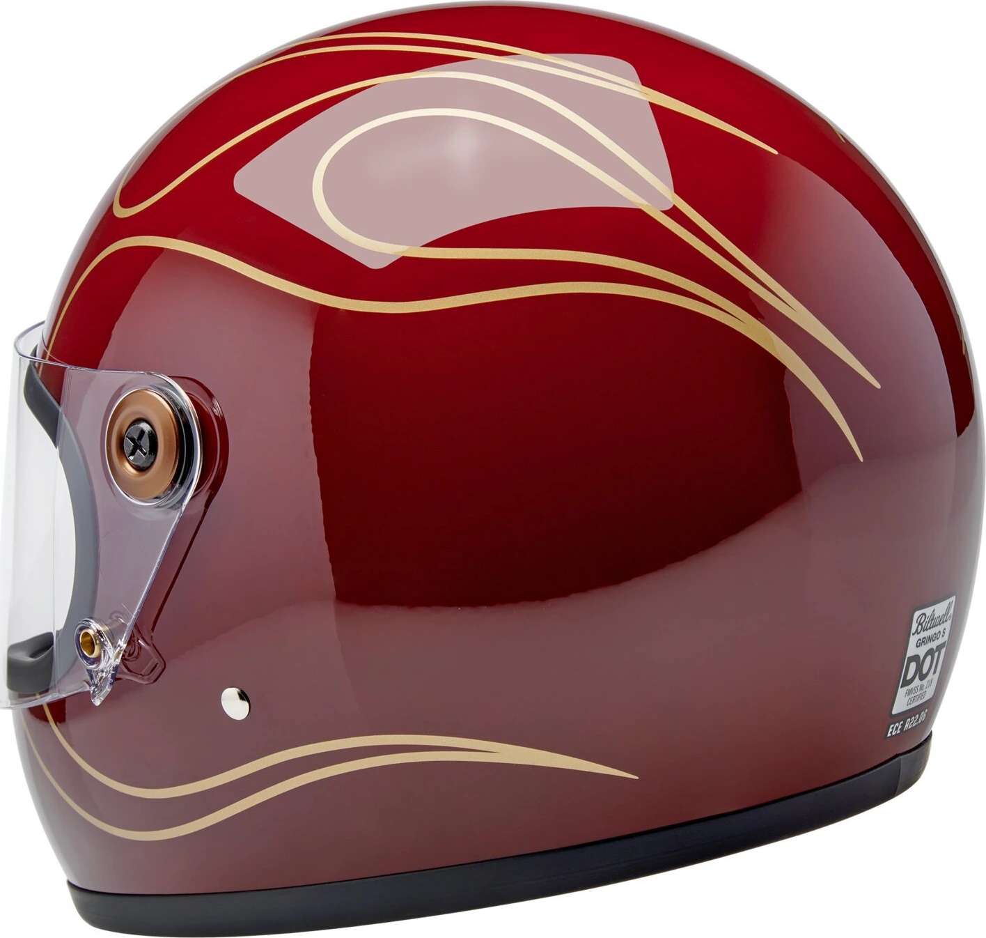 Biltwell Gringo S helmet, garnet Red, Red, flames Red, Gloss