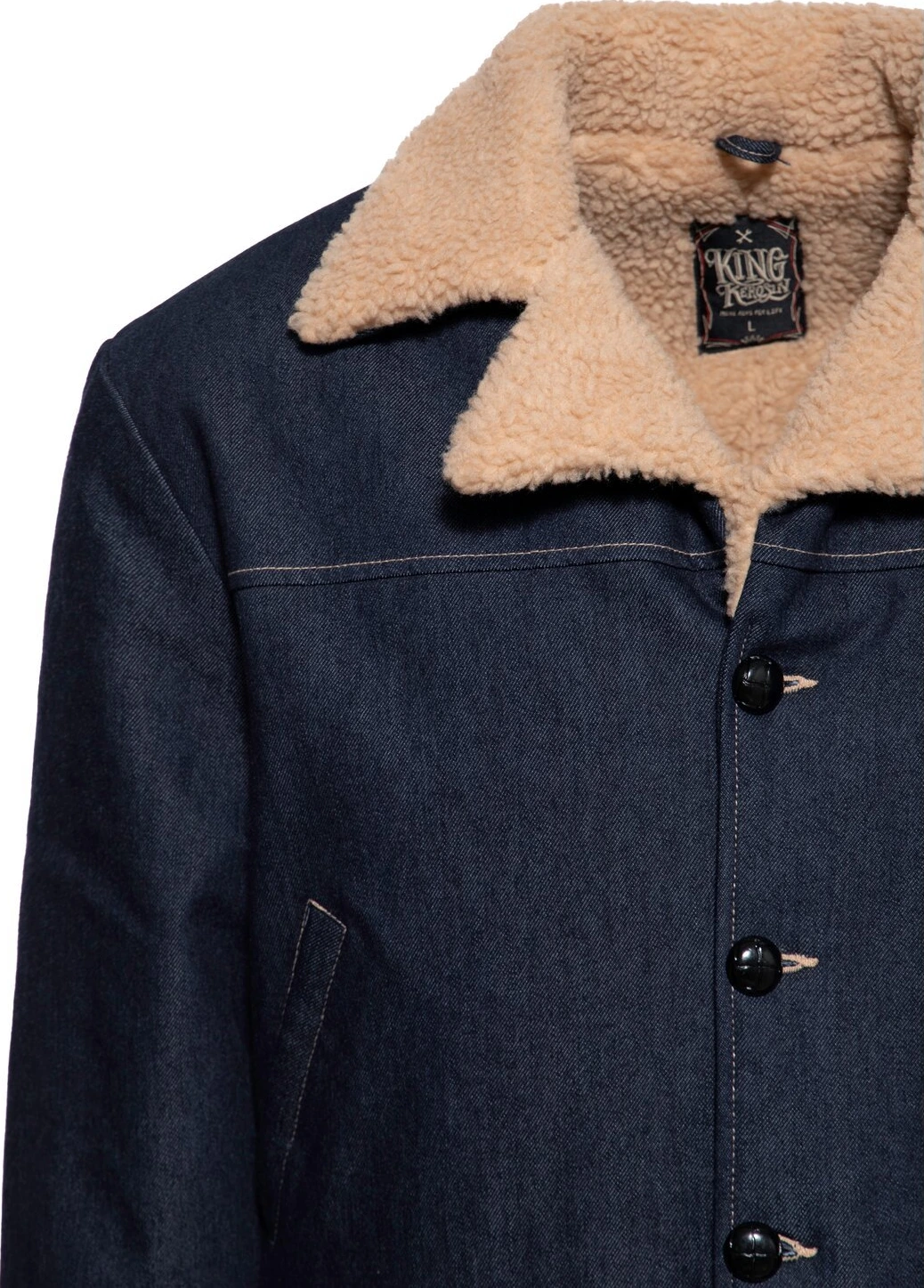 King Kerosin Jeans jacket dark blue wash, L
