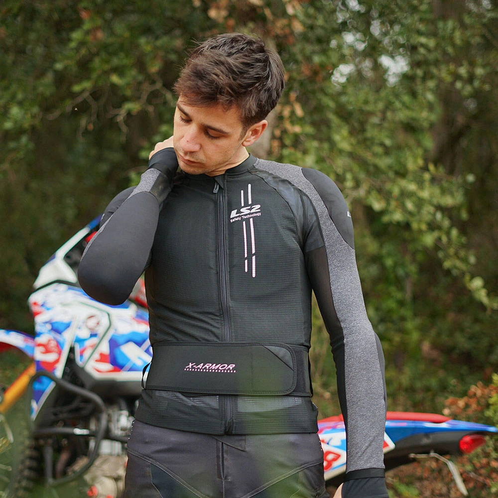 LS2 X-Armor Man Jacket - XS-S, Black Silver