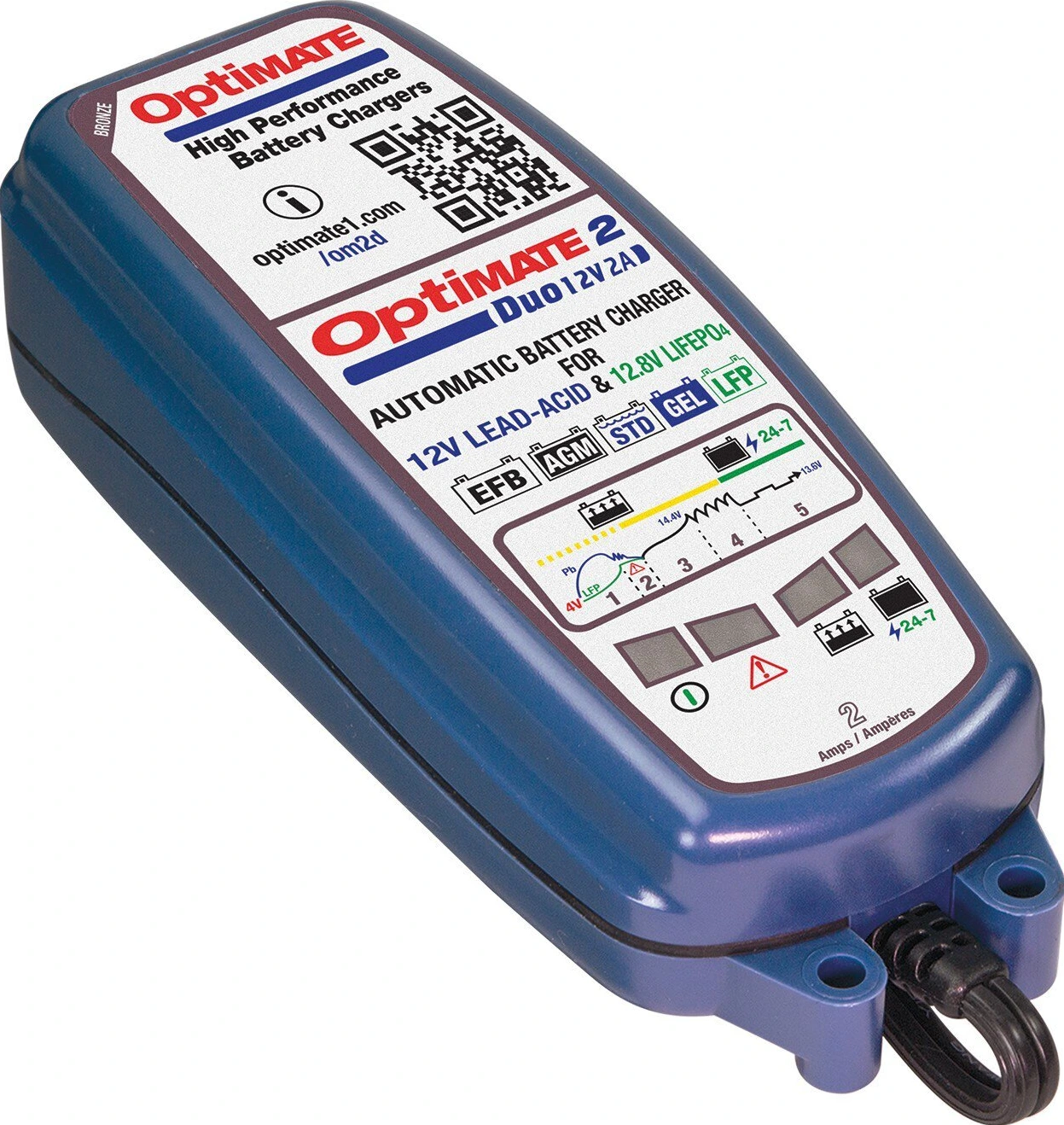Tecmate, Optimate, 2 Duo 12V battery charger