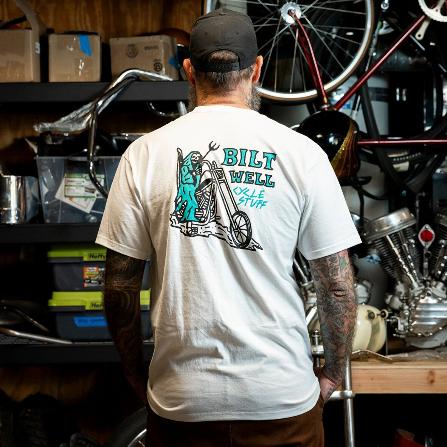 Biltwell Reaper t-shirt, White, S