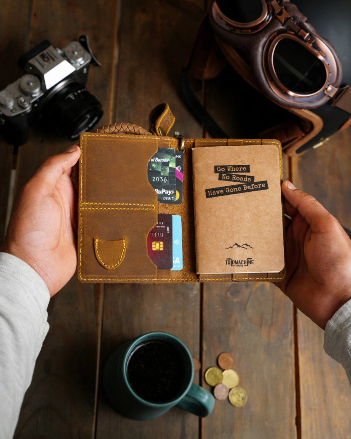 Trip Machine Explorer wallet, tobacco