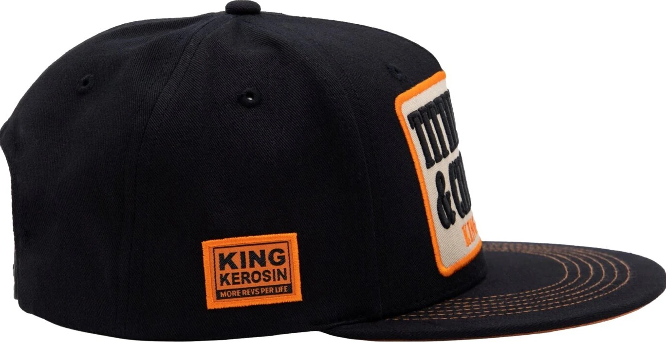 King Kerosin Titties, Beer & Choppers flat cap, Black