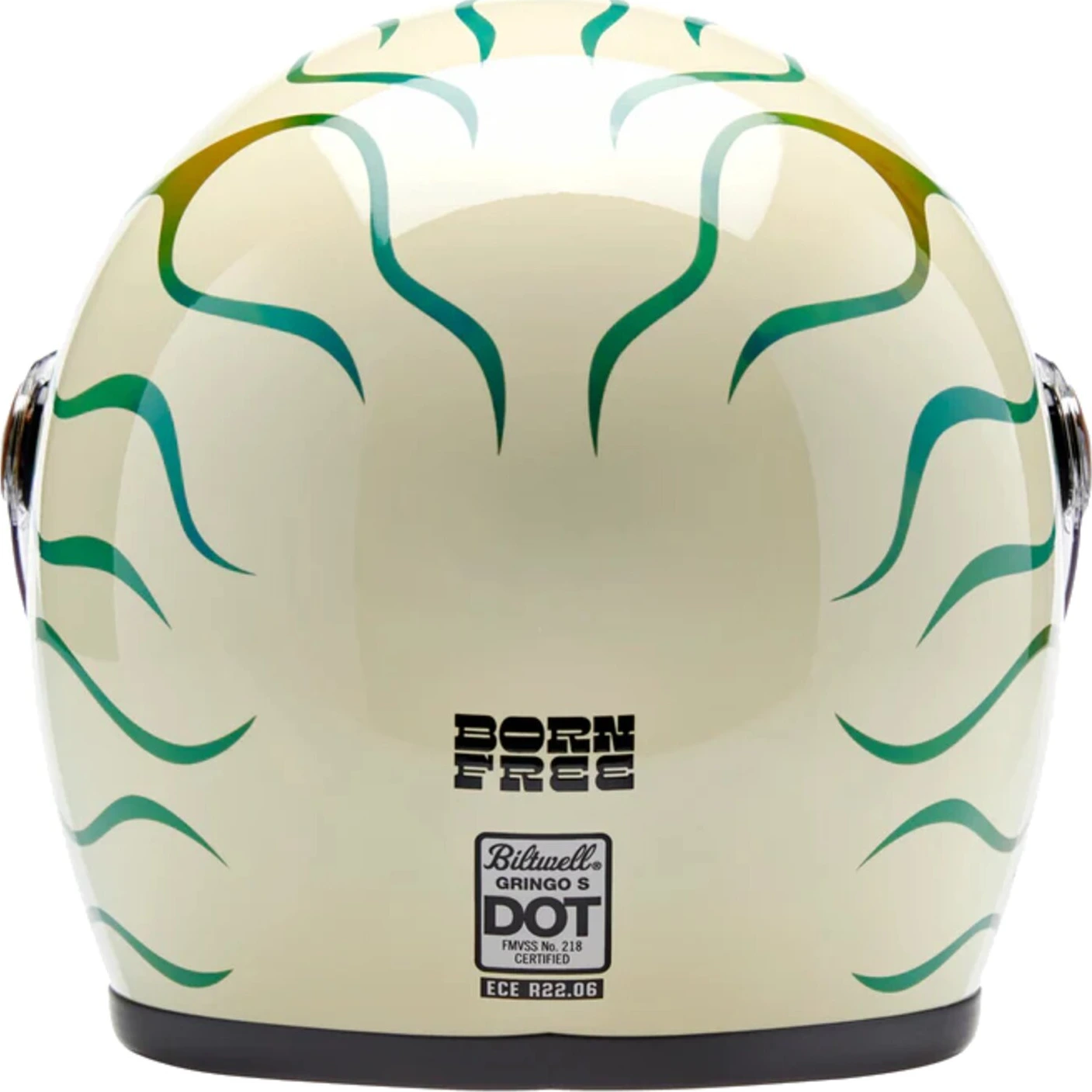 Biltwell Gringo S x Born Free collab helmet, Green, 2XL, Gloss