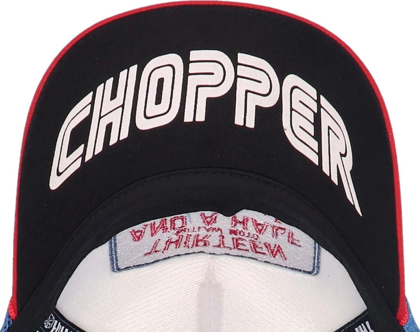 13 1/2 Outlaw Club trucker cap, blue, red
