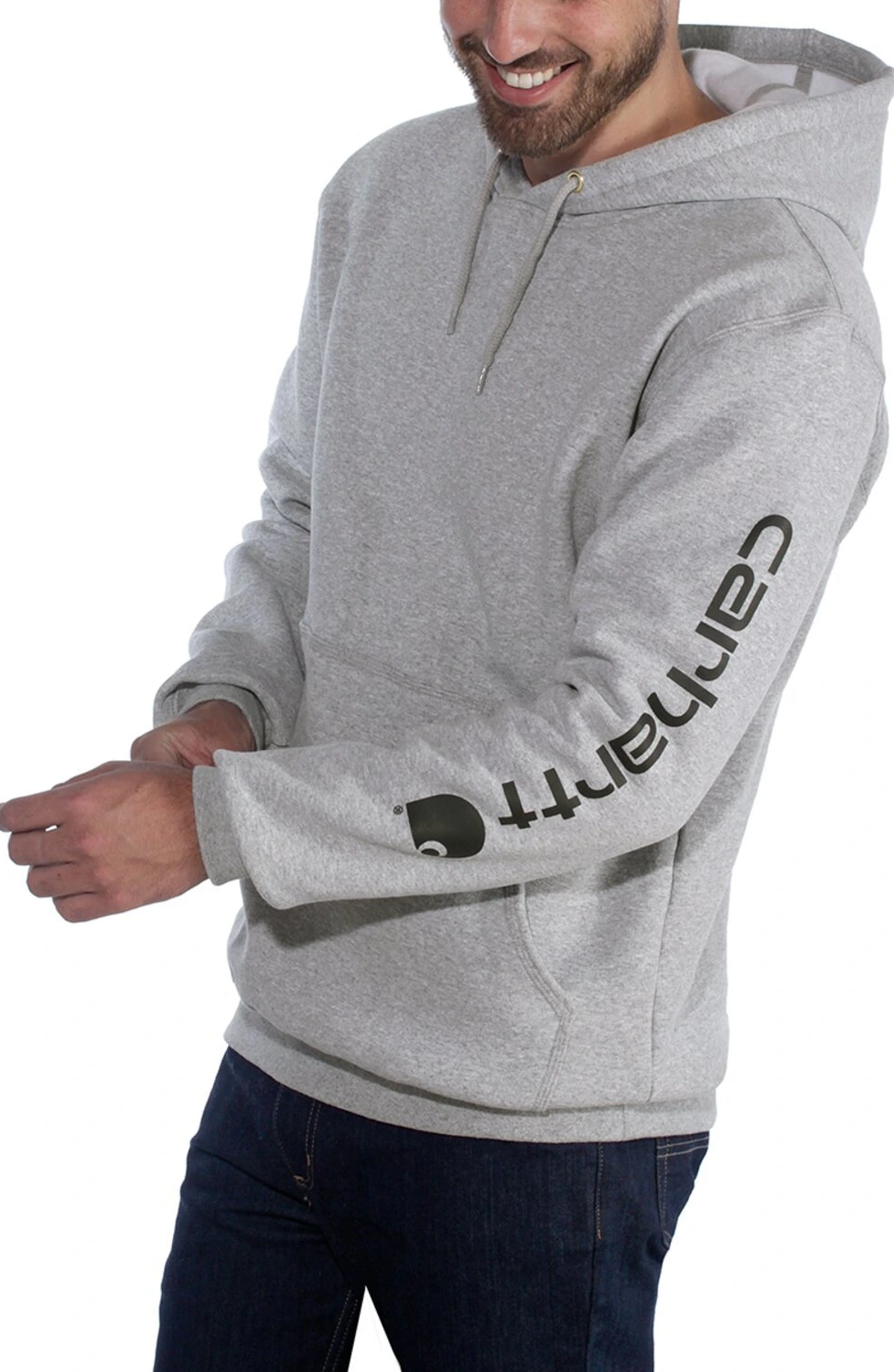 Carhartt Sleeve Logo hoodie, Gray, black, S