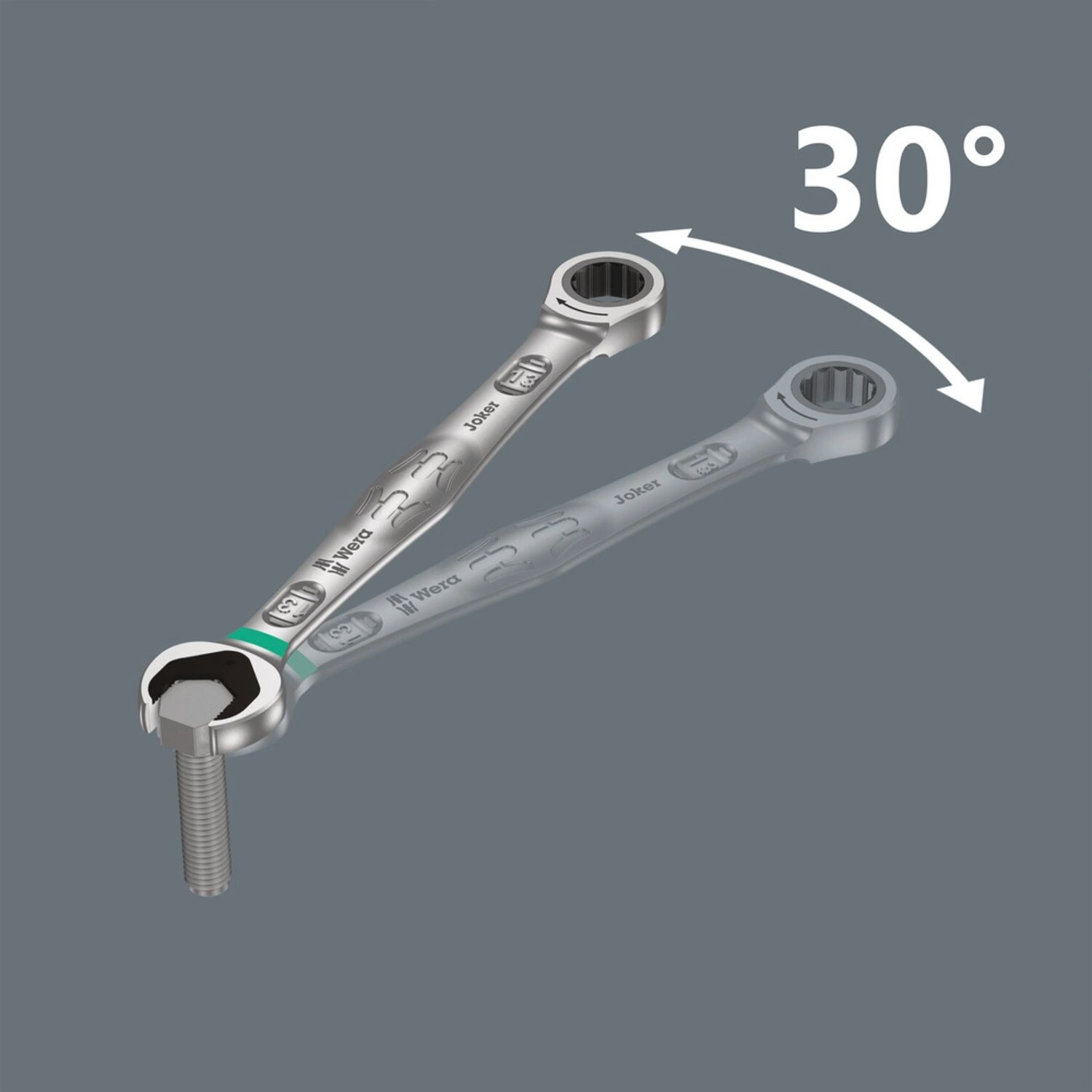 Wera ratcheting wrench Joker switch open/box end - Metric 18, Red, 18 mm