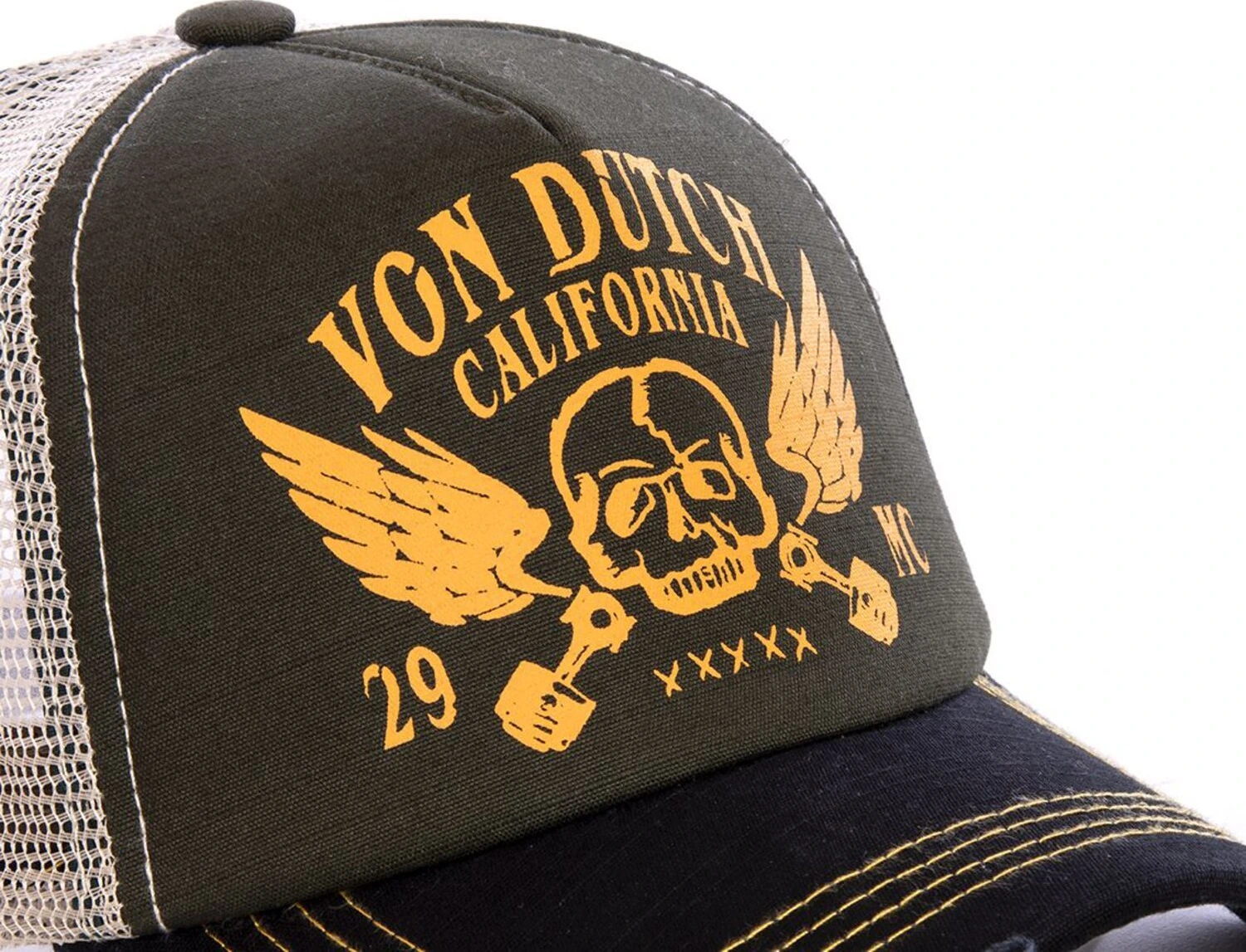 Von Dutch Crew cap, Black, orange