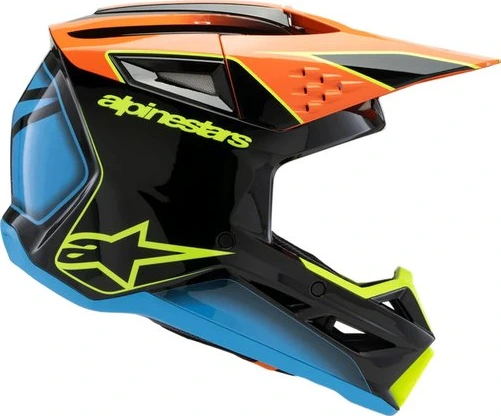 Alpinestars Helmet SM3 Youth Fray Black/Orange/YEllow Fluo, YS 48-49cm