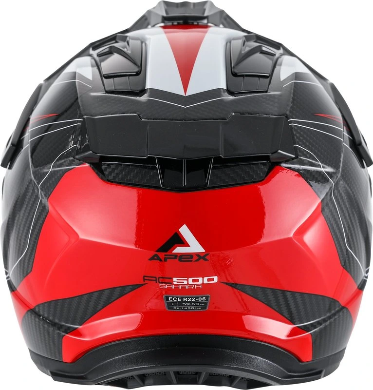 APEX Helmet AC500 Carbon Sahara White/red/blue glossy S
