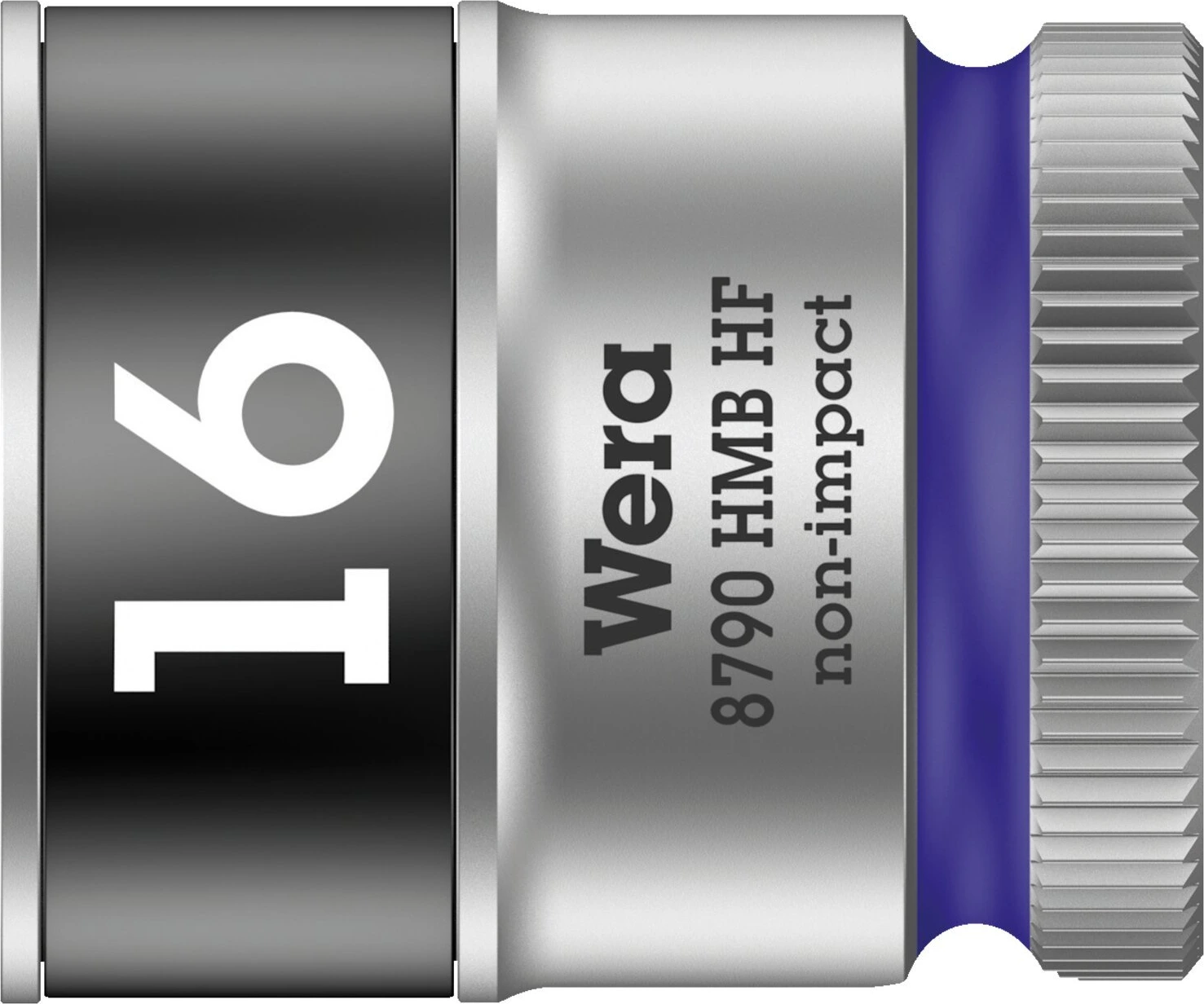 Wera Zyklop 3/8" socket with holding function - Metric 16.0, 16 mm, Chrome