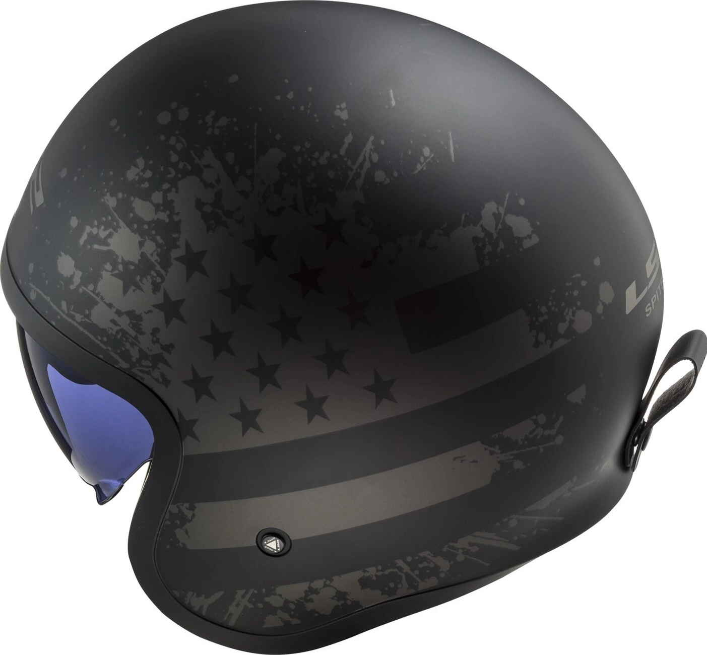 LS2 Spitfire II black Flag helmet, L, matt