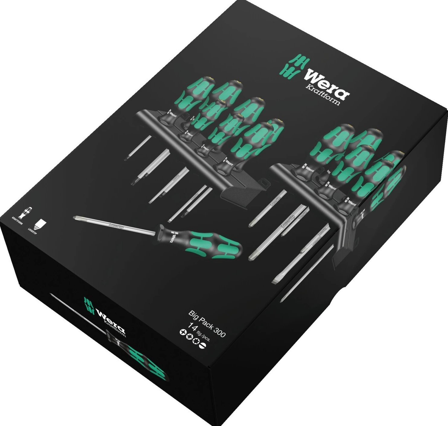 Wera screwdriver set 14 pcs. Kraftform 300 plus big pack, Black