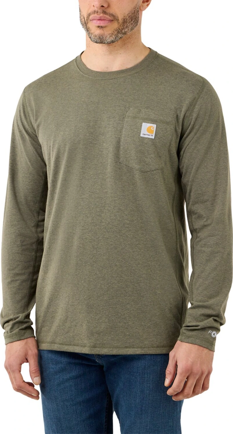 Carhartt Force™ pocket long sleeve basil heather, Gray, S