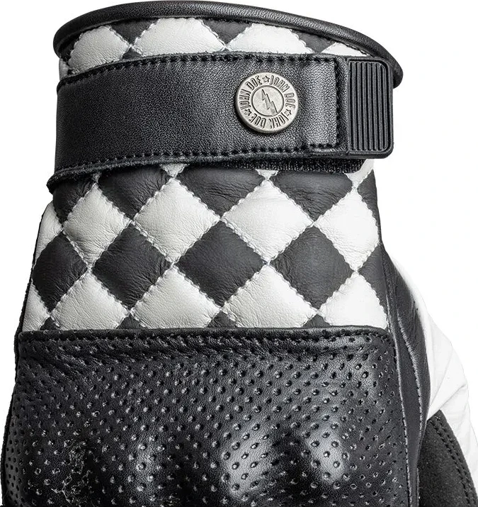 GLOVE TRACKER RACE LEATHER WHITE/BLACK SM