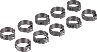 Crimp hose clamp, 11/16 (17.53mm) ID. Zinc