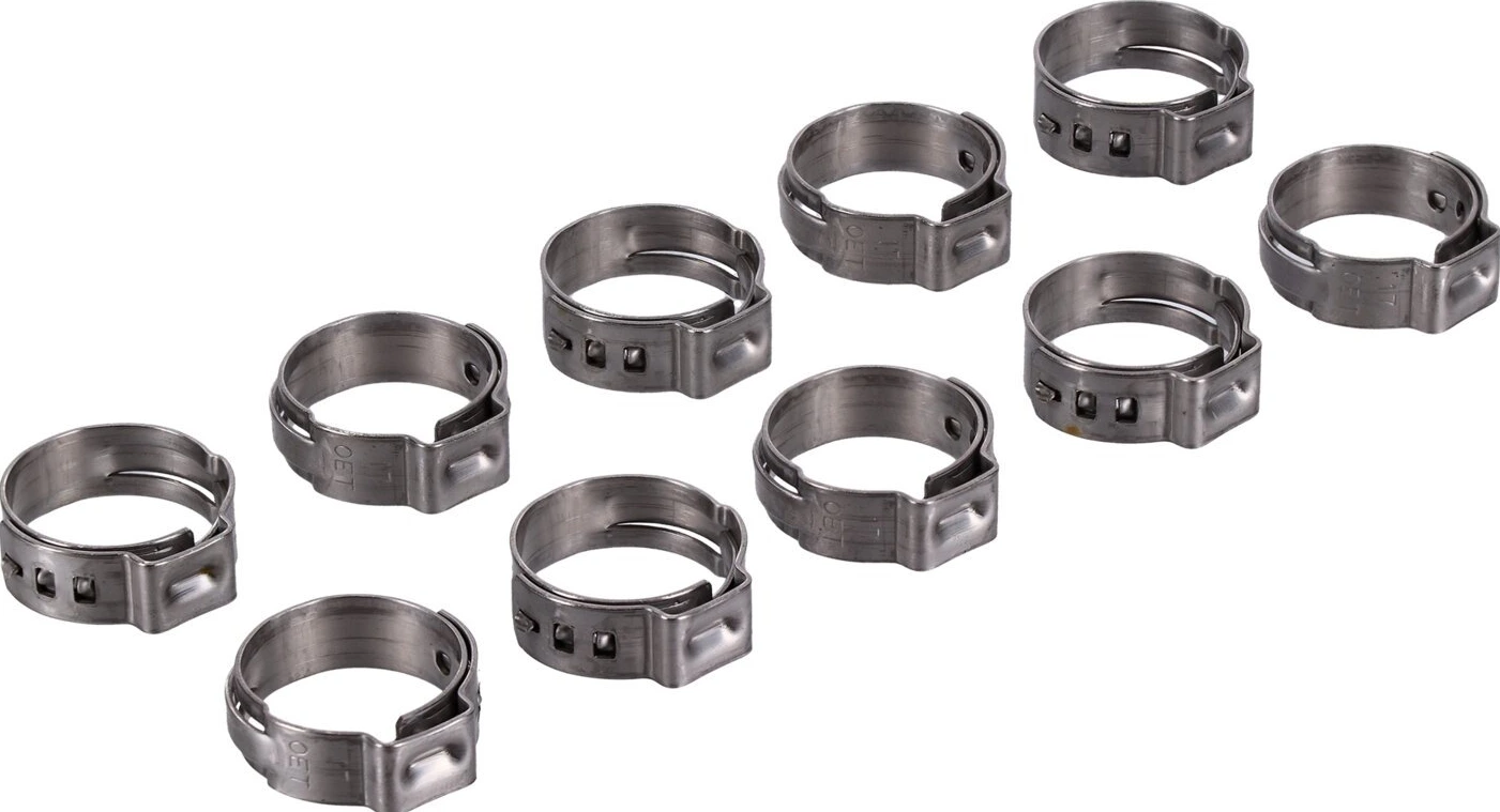 Crimp hose clamp, 11/16 (17.53mm) ID. Zinc