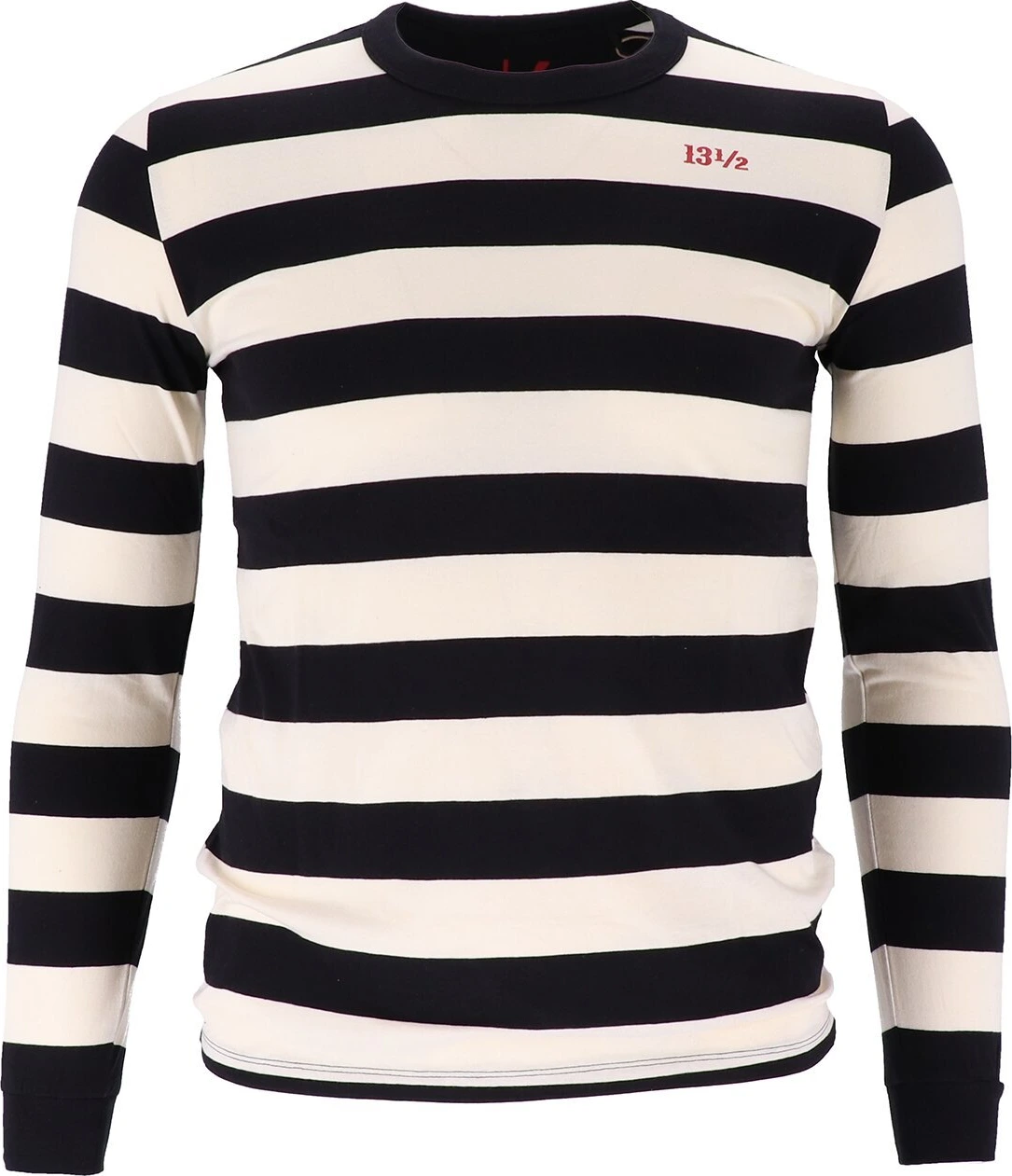 13 1/2 Behind Bars long sleeve, white, Black, S