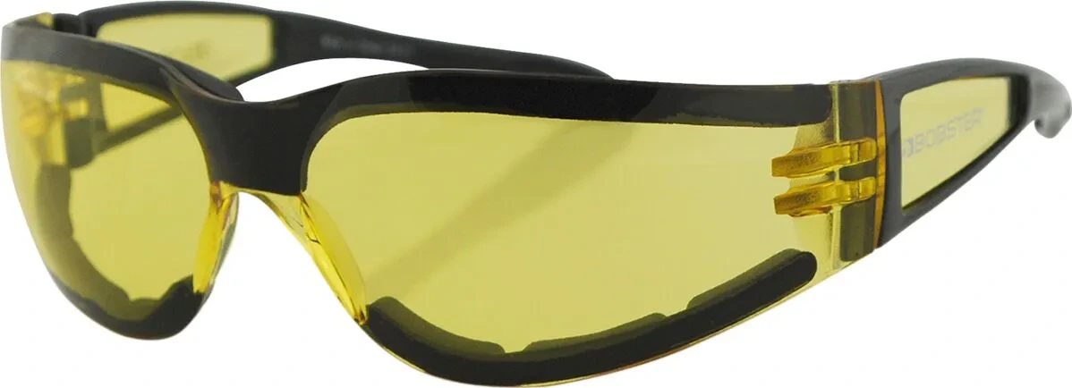 SUNGLASSES SHIELD II BLACK W/ YELLOW LENS