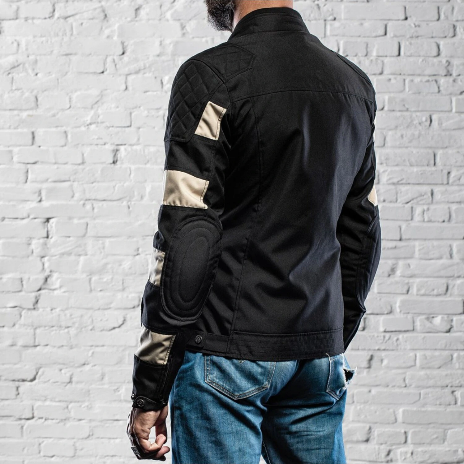 Holy Freedom Prison jacket, Black, off Black, white, M