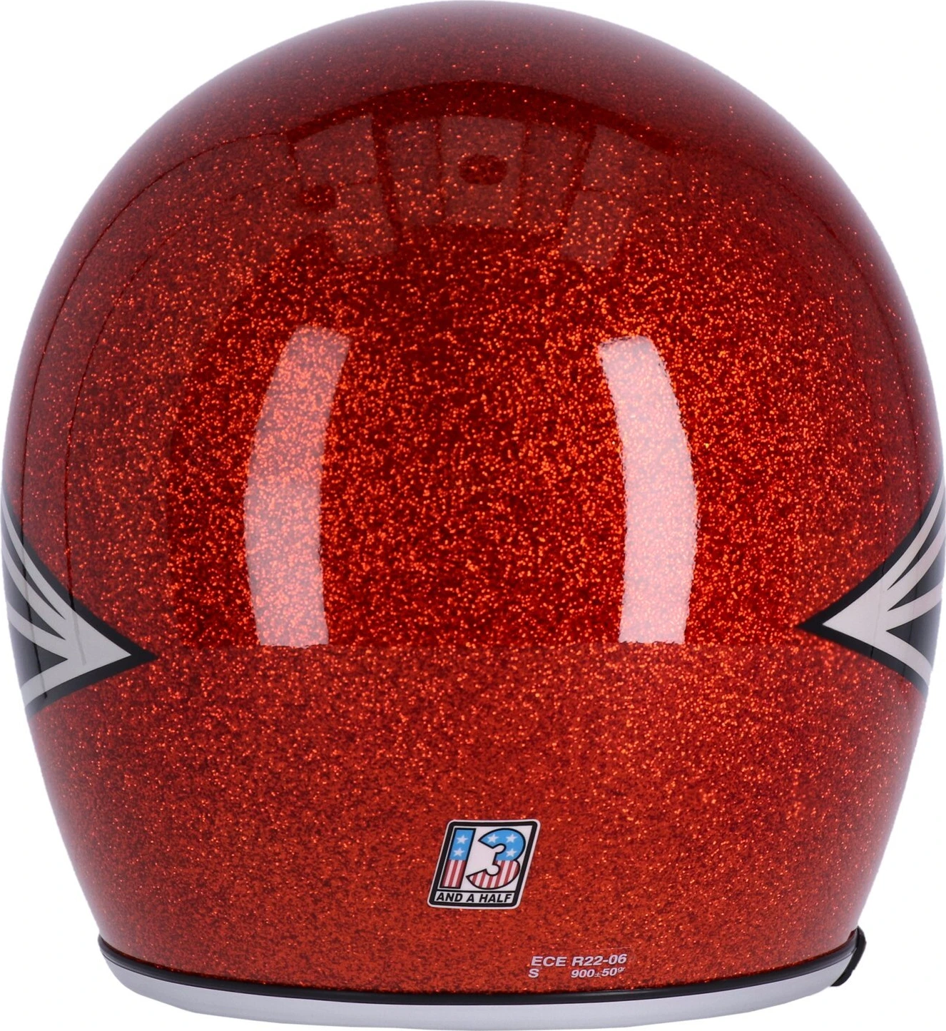 13 1/2 Skull bucket helmet flake, amber, S, Metal Flake