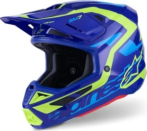 Alpinestars Helmet S-M7 Deed Blue/Fluo Yellow, XS