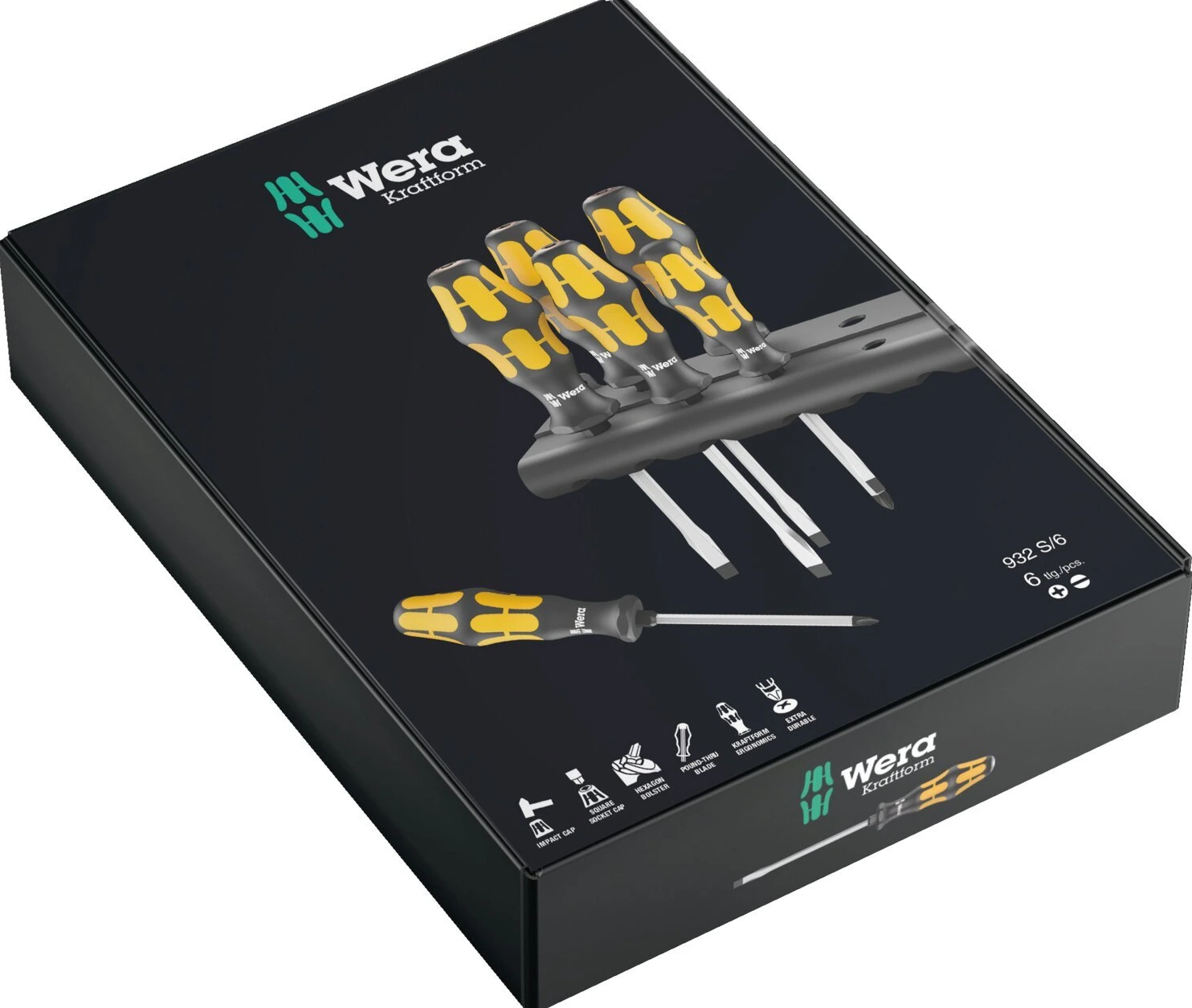 Wera screwdriver set Kraftform chisel Series 900, Black