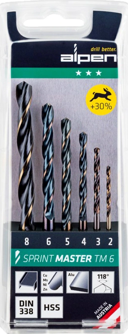 Alpen, Sprint master drill set 5 pieces, 8 mm