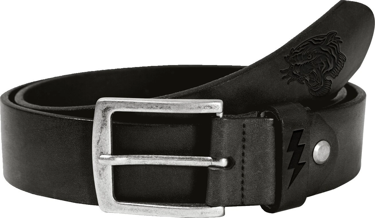John Doe leather belt, tigre Black, Black, 85 cm