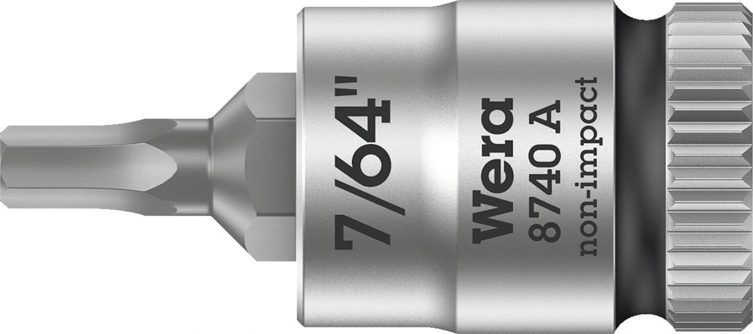 Wera Zyklop 1/4" Hex socket bit - US sizes, Gray, 28 mm, Brushed