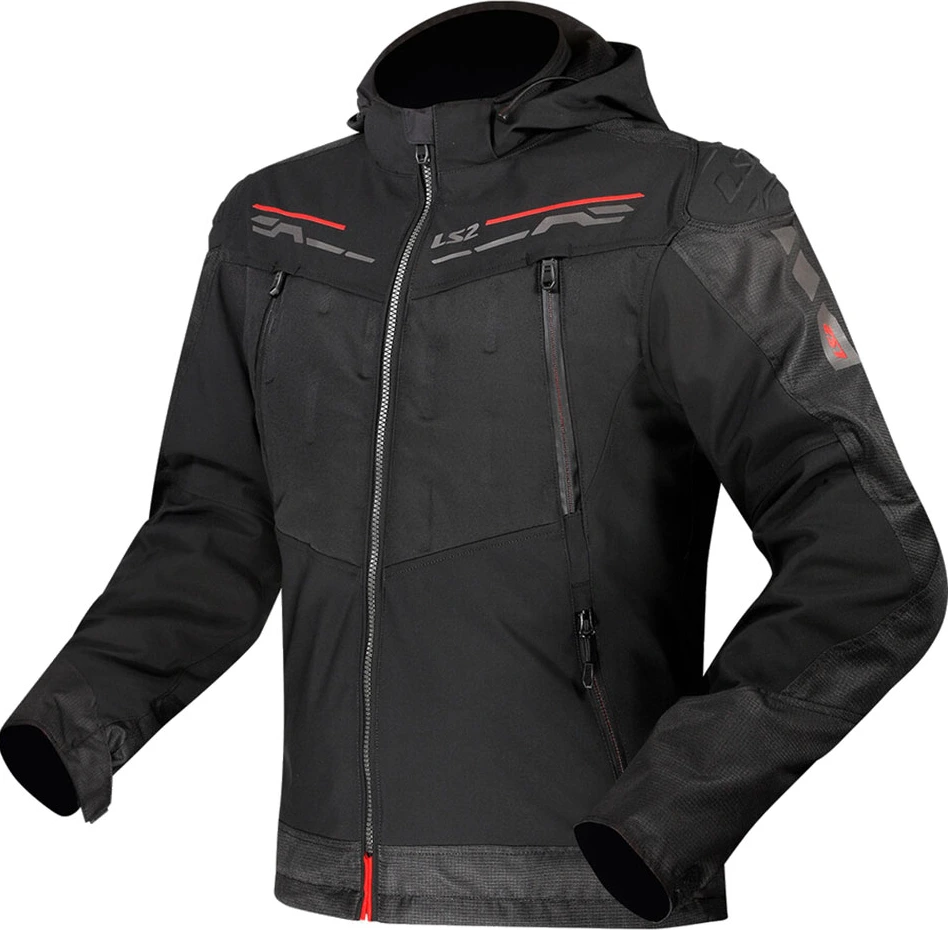 LS2 Zirconium Man Jacket - S, Black Red
