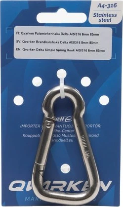 Qvarken Delta Simple Spring Hook AISI316 8mm 85mm