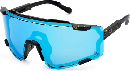 AMOQ Align Performance Sunglasses Black Splash - Ice Blue Mirror
