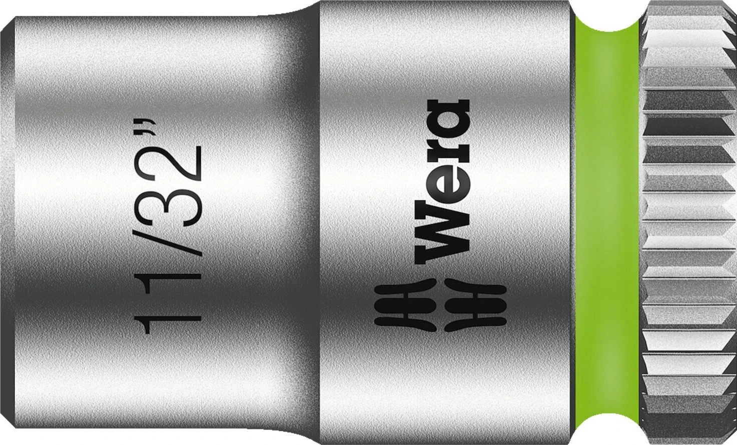 Wera Zyklop 1/4" socket - US sizes 11/32", 23 mm, Chrome