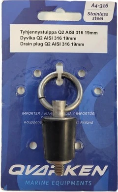 Qvarken išleidimo kamštis Q2 AISI 316 22mm