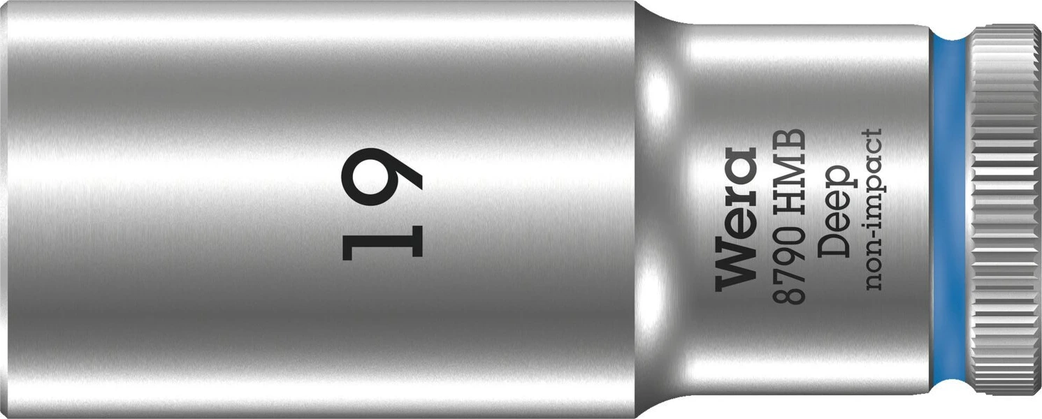 Wera, deep socket size 19mm, Brushed